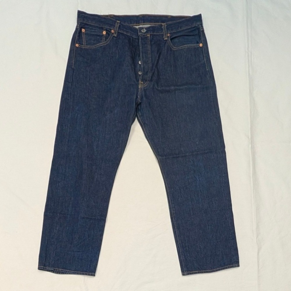 Levi's 501 Original Fit Dark Indigo Straight Leg Button Fly Jeans 40x30